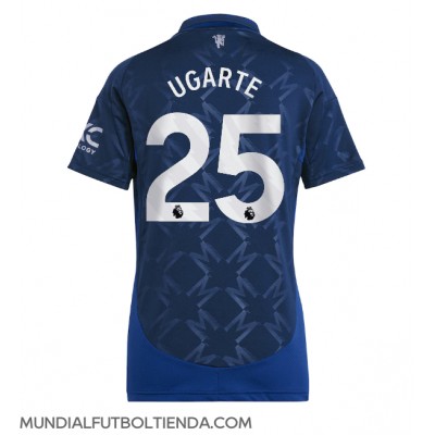 Camiseta Manchester United Manuel Ugarte #25 Segunda Equipación Replica 2024-25 para mujer mangas cortas Camiseta Manchester United Manuel Ugarte #25 Segunda Equipación Replica 2024-25 para mujer mangas cortas